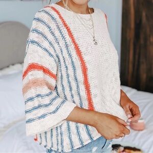 Dokotoo striped detail loose knit sweater